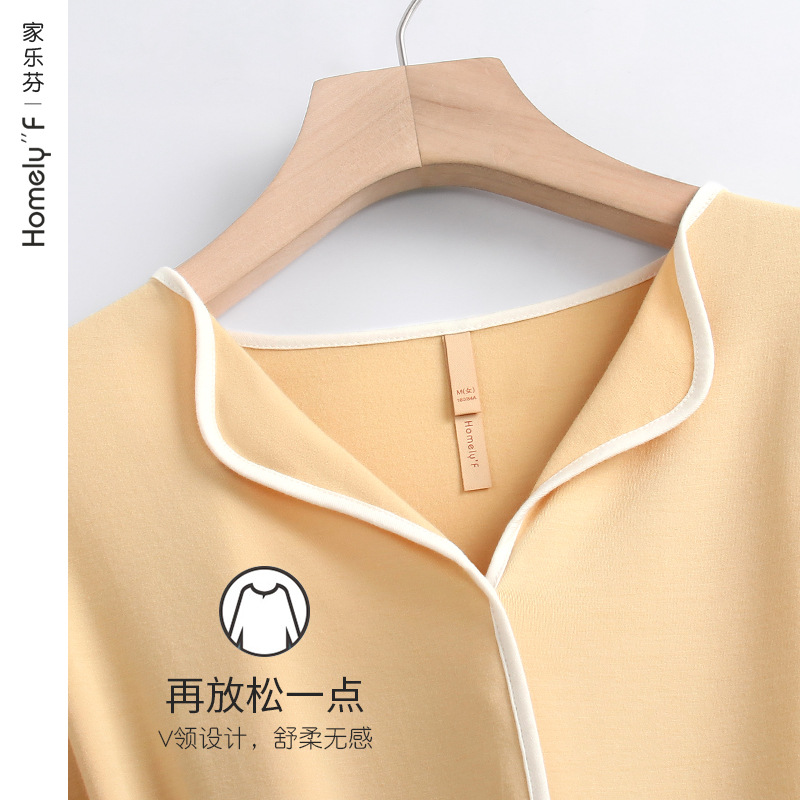 2023 nuevos pijamas de primavera y otoño las mujeres 100% algodón inicio desgaste manga larga alto sentido traje