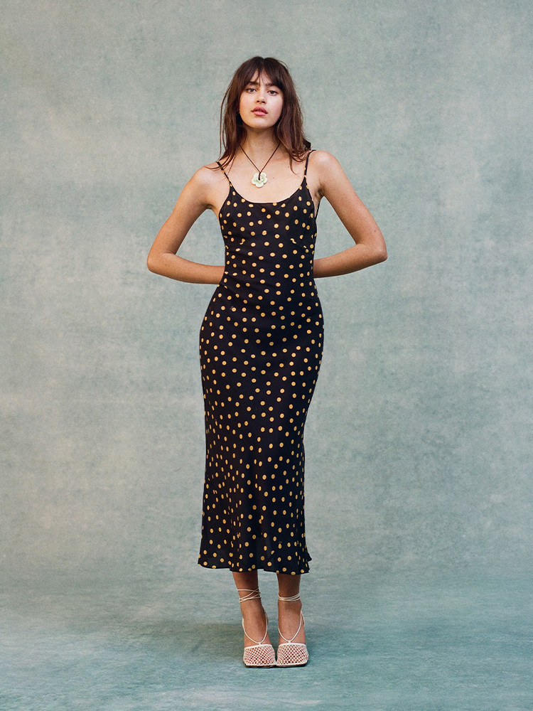 Silk long sexy dress