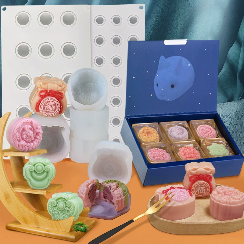 Китайский стиль Сансин Mooncake силиконовая форма для выпечки, DIY творческая форма для пасты из маша, форма для жидкой начинки