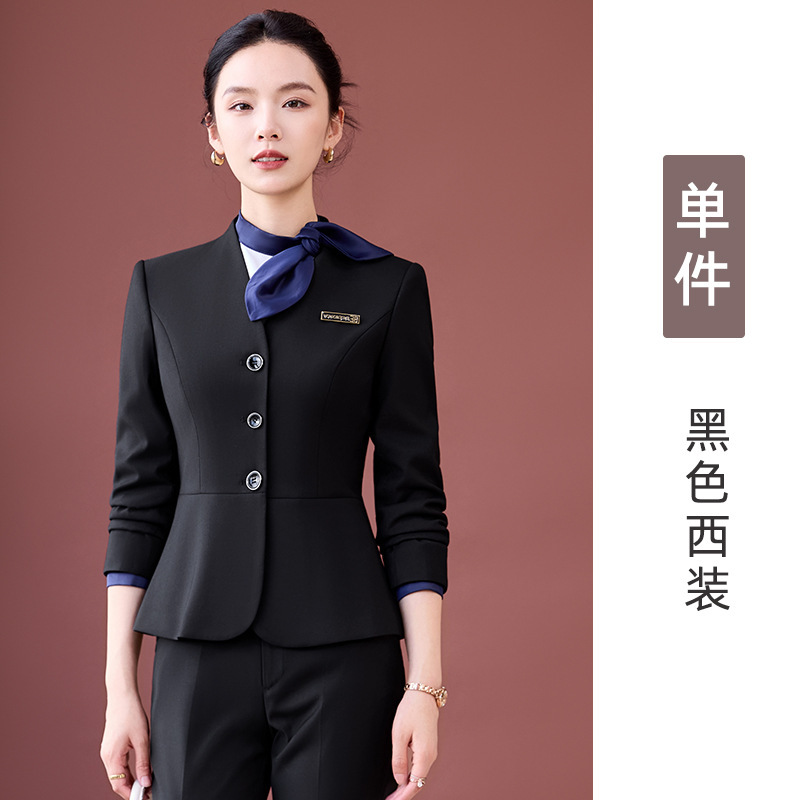 灰色西装套装女2025新款春秋高级感职业装正装酒店前台经理工作服|undefined