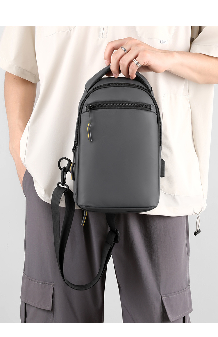 Sac poitrine homme bandoulière avec port usb sacoche pratique_voghion.com