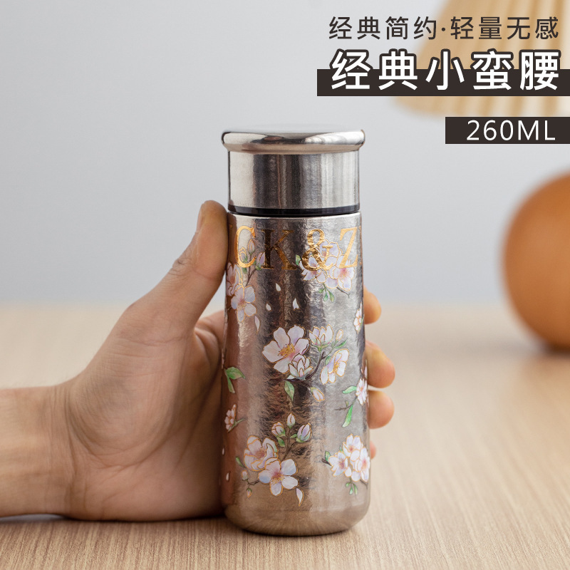 LUCK＆ZMJEは、見た目の良い女性向けの二層純チタン断熱カップと、男性向けの小さなウエストのチタンカップと新しいティーカップを作ります|undefined