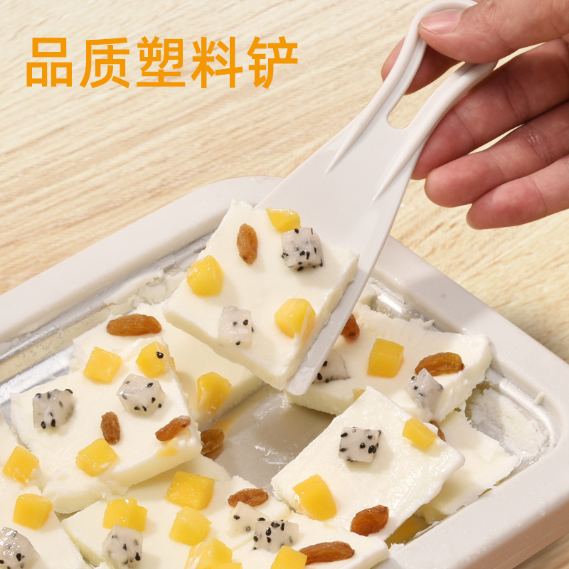 Máquina de hielo frito hogar mini dibujos animados para niños yogur casero leche fruta helado pequeña bandeja de hielo frito congelado