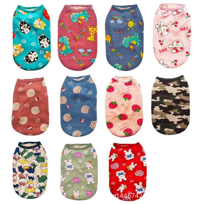 Жилет для собак, рубашка с героями мультфильмов для собак, осенне-зимняя бархатная одежда для собак, осенне-зимний плюшевый жилет, размер одежды для домашних животных