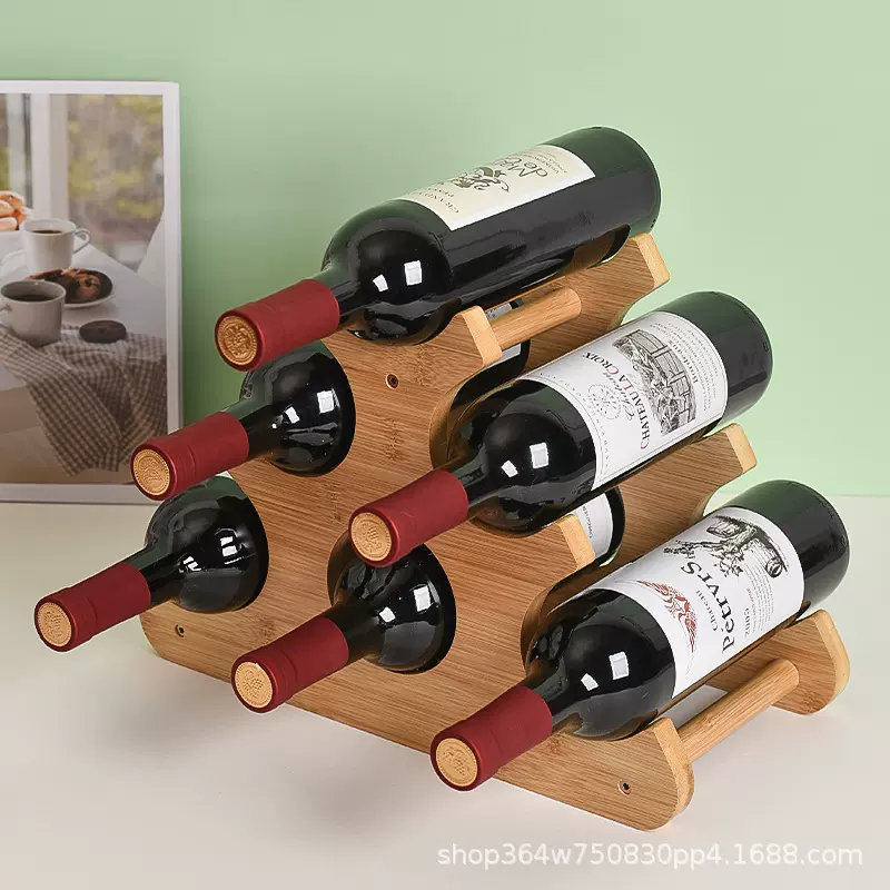 厂家批发竹质红酒架三角楠竹红酒架创意家用酒架楠竹葡萄酒瓶架