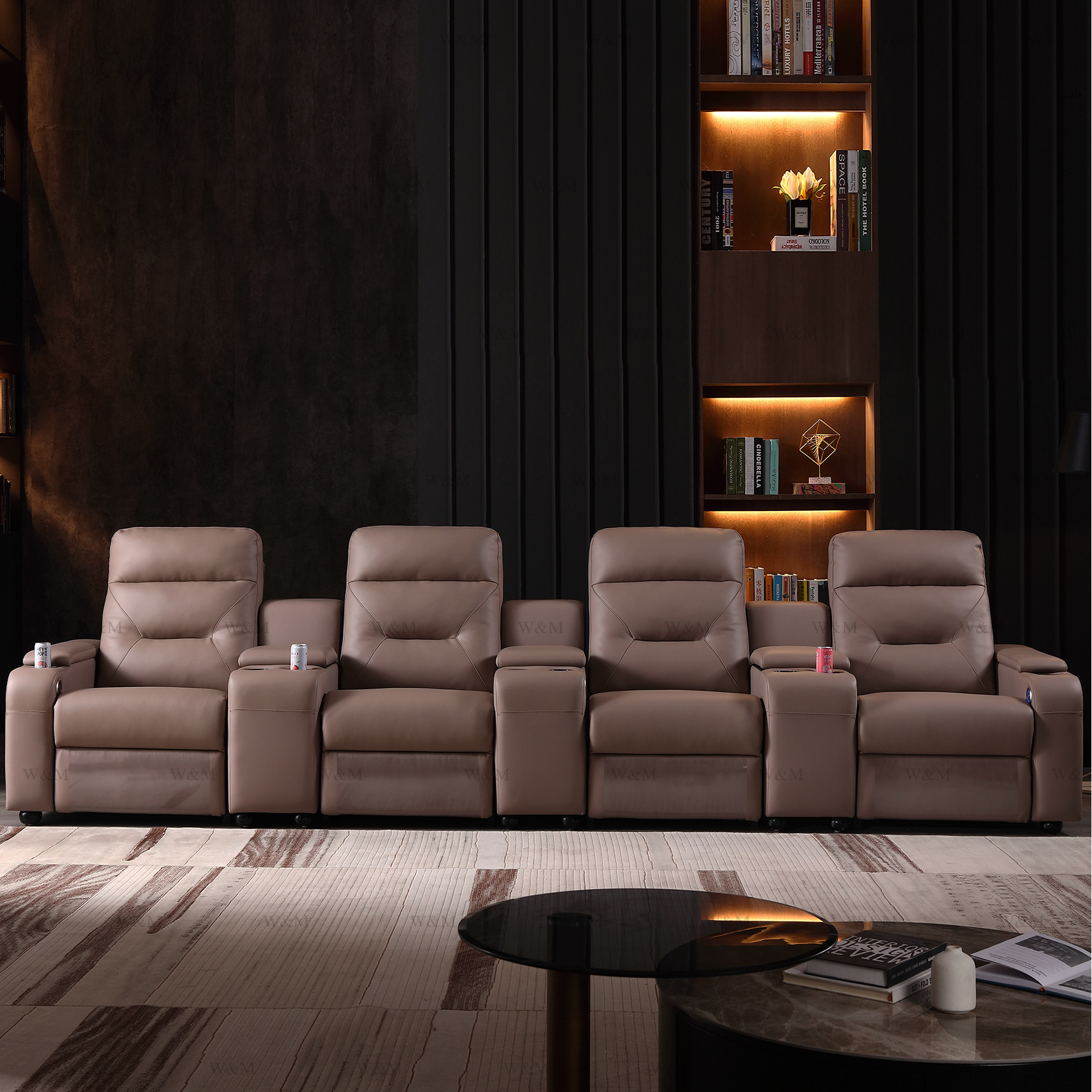 Sofá de cine privado de villa Sofá funcional de cine en casa Sala de cine y televisión Sofá de visualización de películas Sala de audiovisuales Sofá eléctrico