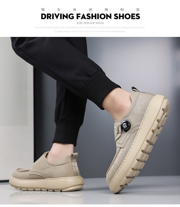 Giày thể thao nam sneaker lưới thoáng khí khóa xoay đế dày — Màu kaki, màu xám, màu đen chi tiết 21