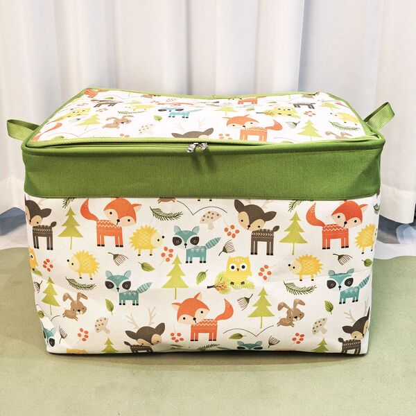 Clothing trunk double zipper with steel ring thickened canvas…