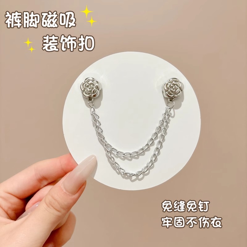 Los pantalones son a prueba de trapear largos y cortos, cadena de artefacto, hebilla de succión magnética, clip lateral de la pernera del pantalón, hebilla oculta fija sin perforaciones