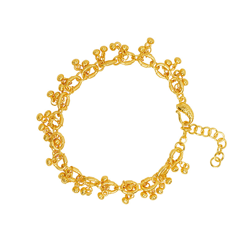 Viejo oro de arena de moda lujosa ligera y frutífera, pulsera de tendencia nacional femenina, joyas que no se desvanecen durante mucho tiempo