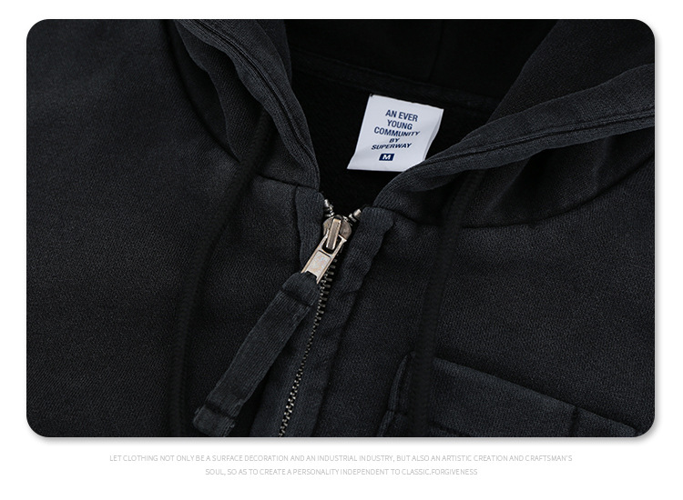 Herrenbekleidung Herbst und Winter Neue Modemarke Multi Pocket Zipper Cardigan Kapuzenpullover Jacke_voghion.com