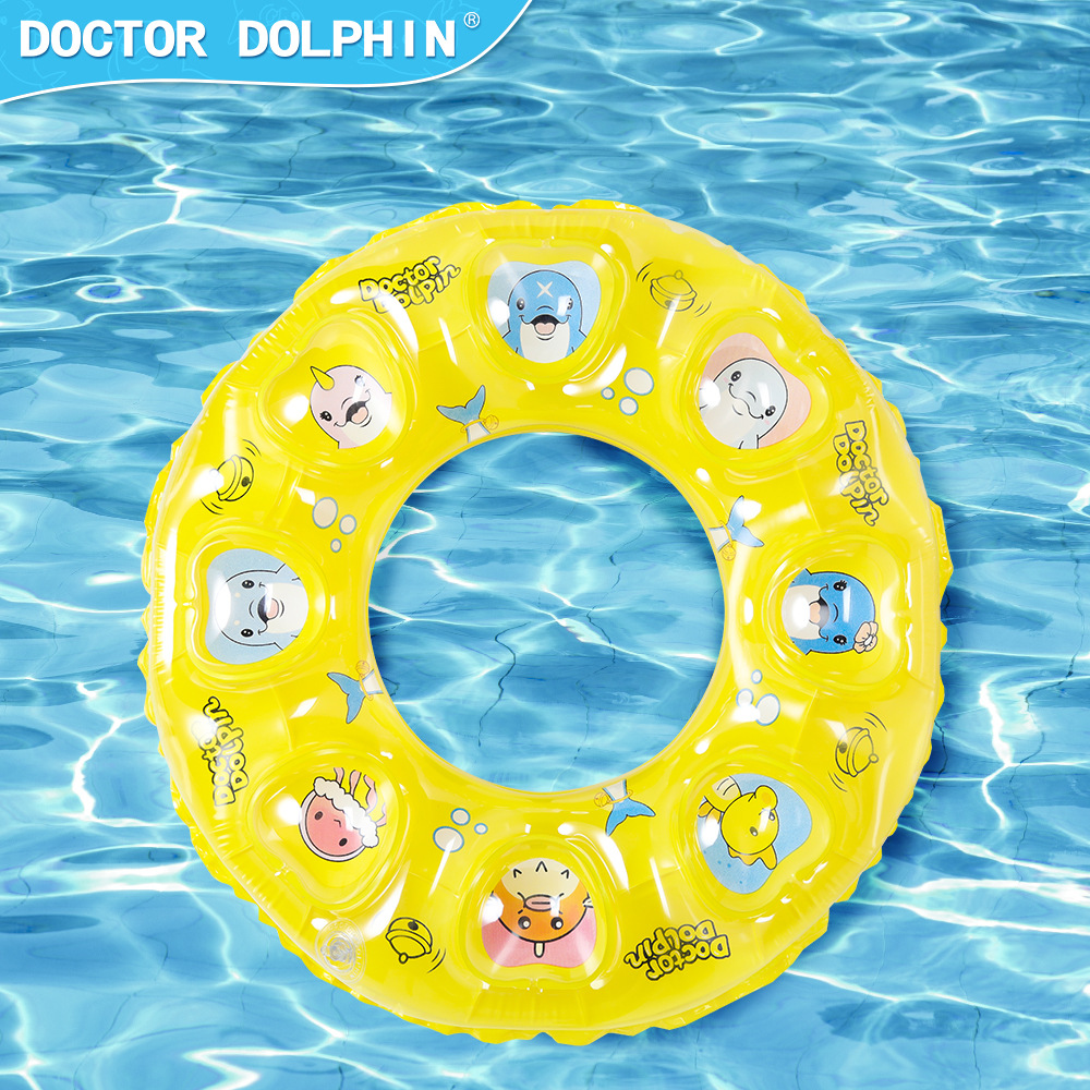 Doctor Dolphin | Anillo de natación inflable para niños Anillo de cristal inflable Doble capa garantiza más tranquilidad Anillo de natación para niños inflable