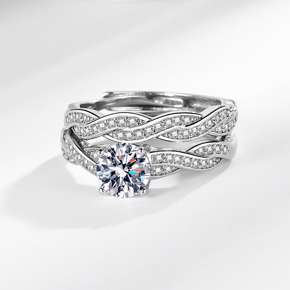 hot couple rings with adjustable opening diamond rings for men and women couple rings Couple rings_voghion.com