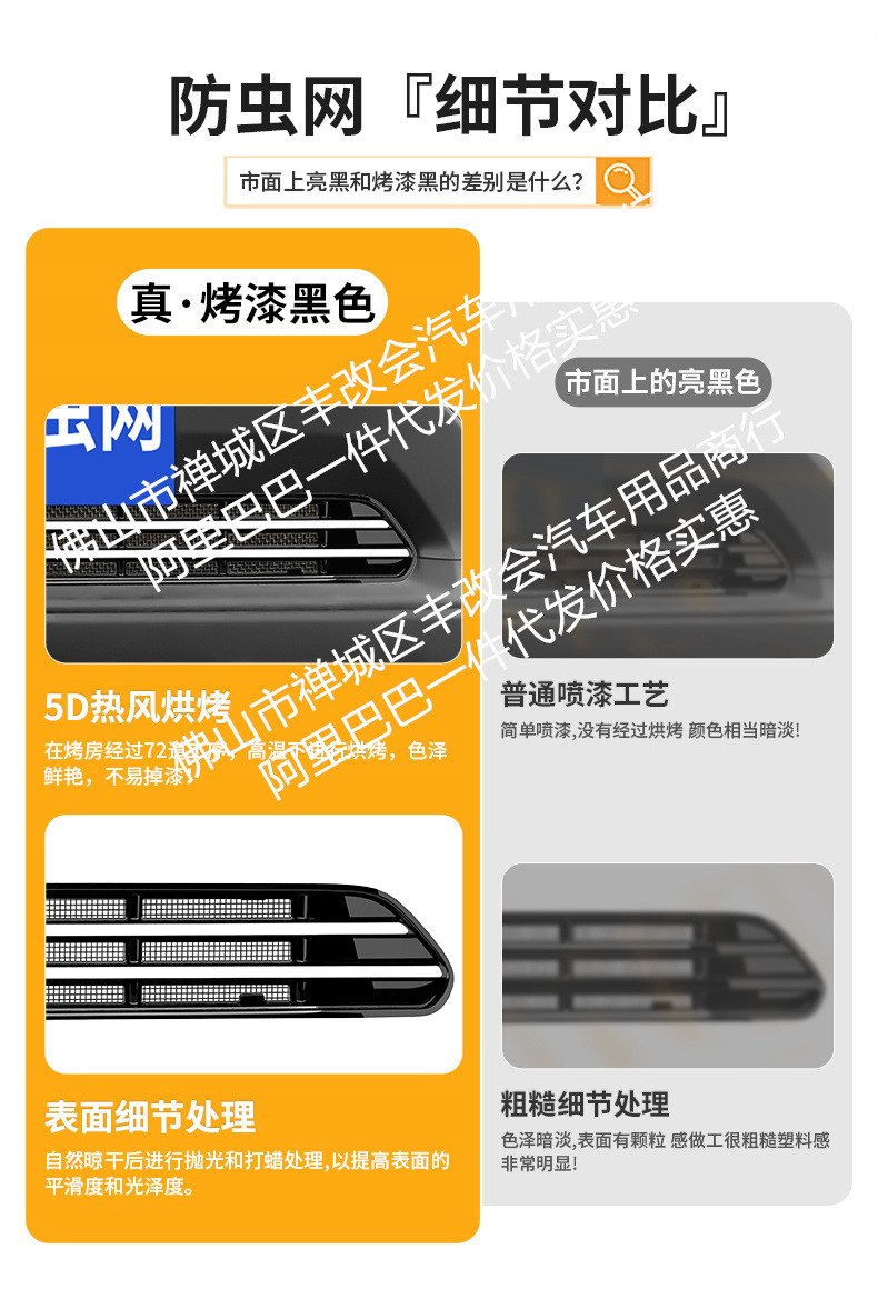 Suitable for Toyota Rav4 Integrated Welding Car Insect-Proof Net Front Grille Special Modification Decorative Strip Accessories