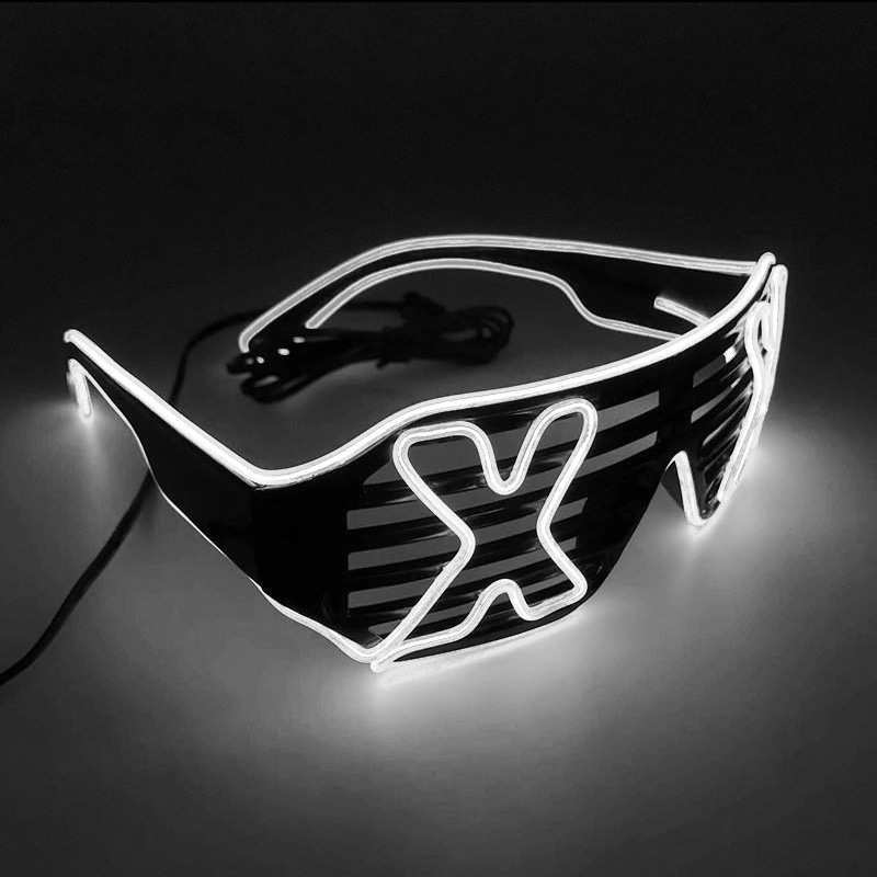 Halloween LED gafas luminosas party bar disco equipo carta LED persianas gafas EL ambiente props