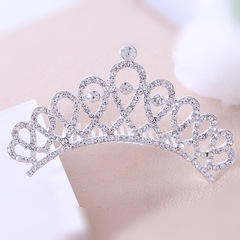 兒童熱賣皇冠大桃心合金髮梳 外貿頭飾品公主新娘配禮服婚紗頭飾