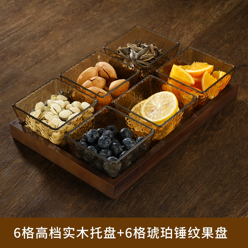 Ларейка-тарелка Snack tray (Nordic INS) акриловые многоотсековые сервировочные блюда, золотая рама и варианты из бамбука