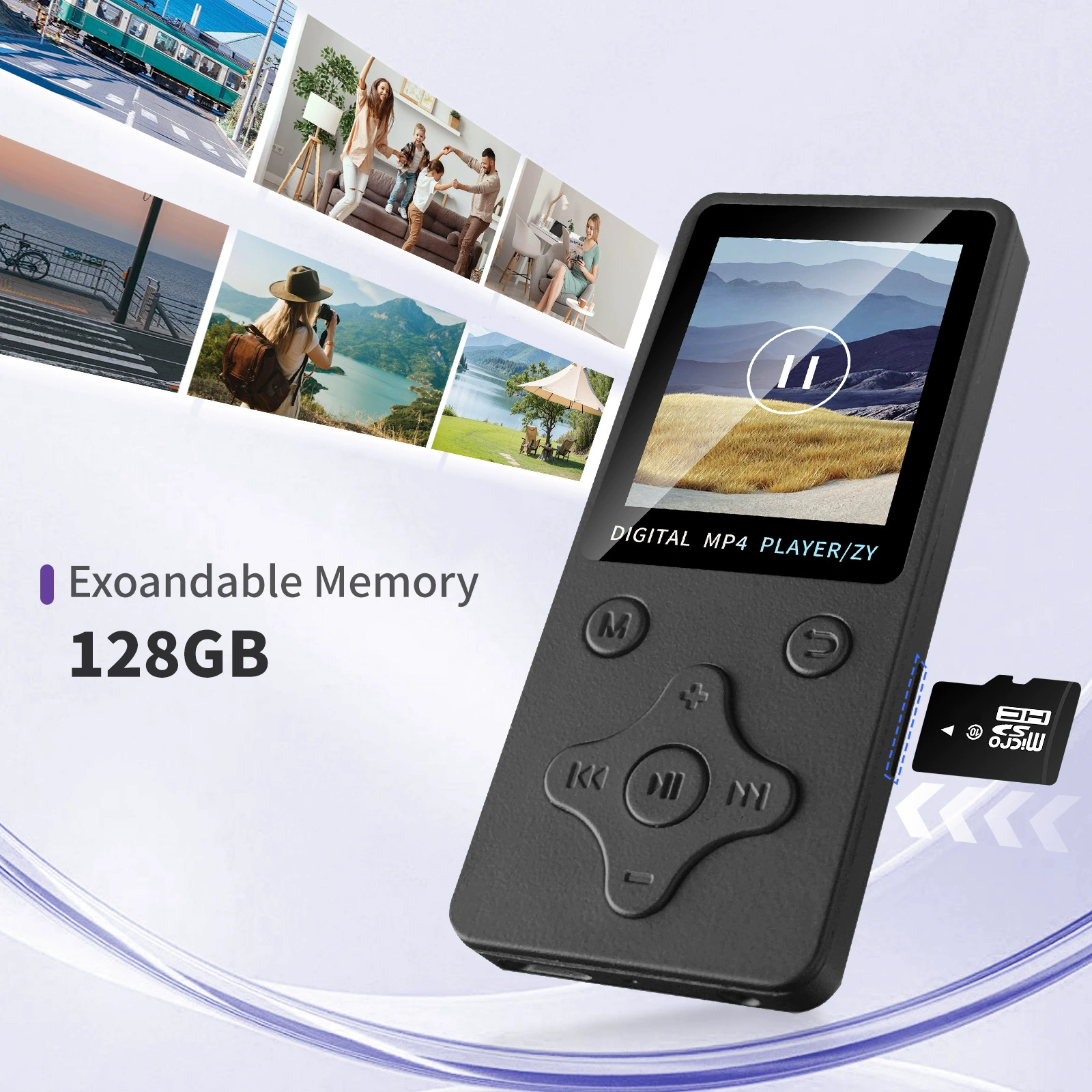 Кросс-брендовый Bluetooth MP3 T1 плагин карта TYPE-C порт тонкий, портативный музыкальный плеер с экраном видео MP4