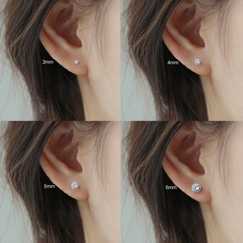 Simple Style U Shape Silver Plating Zircon Ear Studs 1 Piece