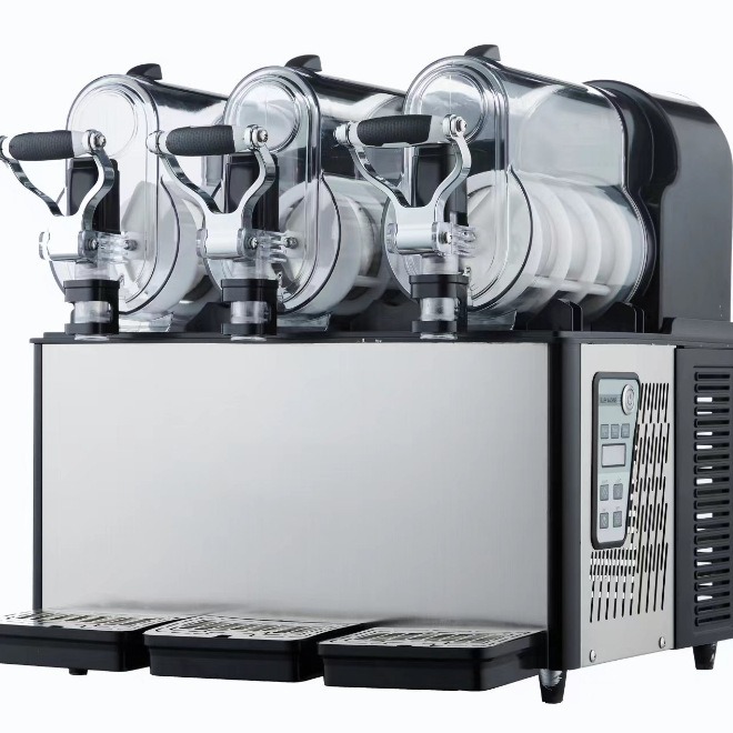 Máquina de hielo de 3 litros de tres cilindros de nieve, máquina de helado comercial, establecimiento de puestos de negocio automático multifuncional