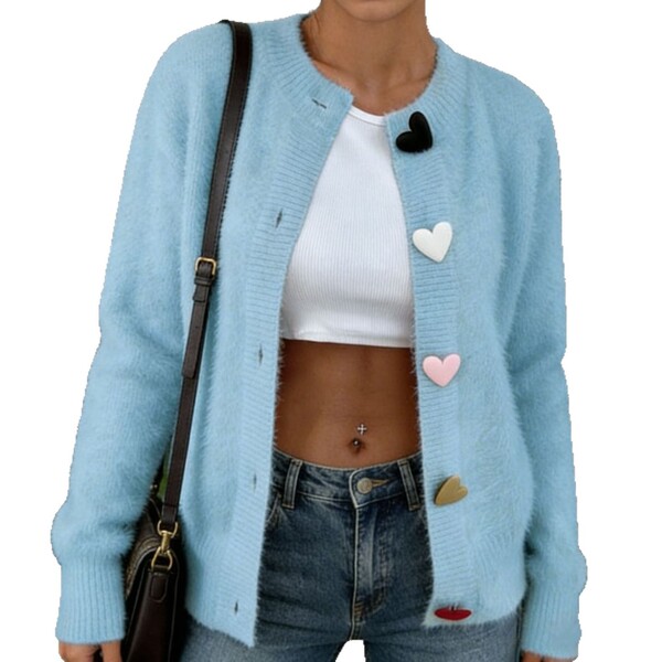Elegant solid color cardigan for leisure