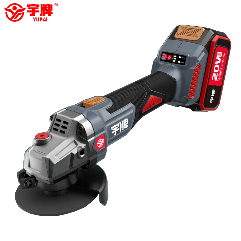 EQ4F YU 브랜드 20V 리튬 브러시리스 앵글 그라인더 높은 전원 충전식 가정용 다기능 핸드 헬드 폴리싱