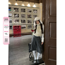 ffcheer 汉普顿街角 复古小香粗花毛呢中裤秋冬女a字显瘦五分裤