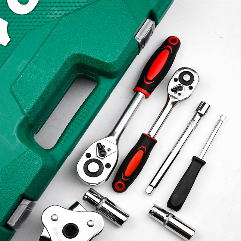 121-pieza de reparación de automóviles grandes, medianos y pequeños volando rápido Llave de trinquete llave de doble propósito biela manga herramienta traje