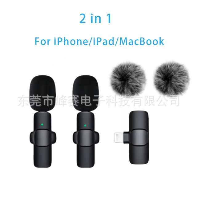 Micrófono de clip de cuello inalámbrico K1K9 K15 uno a dos teléfono móvil transmisión en vivo grabación al aire libre micrófono de radio micrófono de reducción de ruido