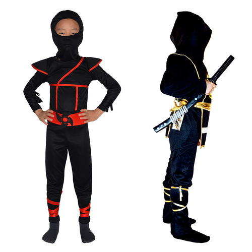Halloween children's Japanese ninja costume cosplay with sword assassin set night masked warrior clothes