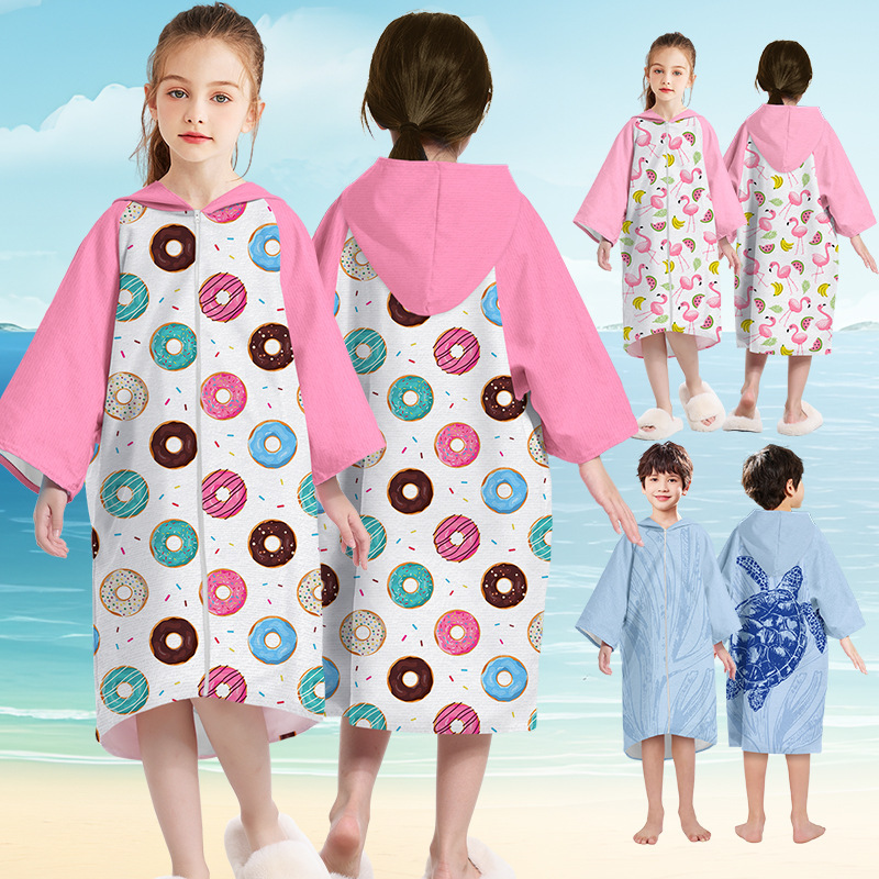 2025 Amazon Zippered Children's Cape Bath Towel with Hood, Wearable Bath Towel for Swimming and Changing Clothes 2025 Amazon Zippered Children's Cape Bath Towel with Hood, Wearable Bath Towel for Swimming and Changing Clothes