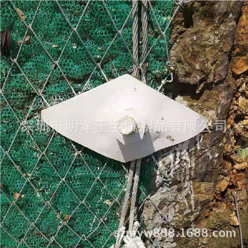 深圳明洋 钢丝绳网被动边坡防护网 SNS 柔性山体滑坡防护网