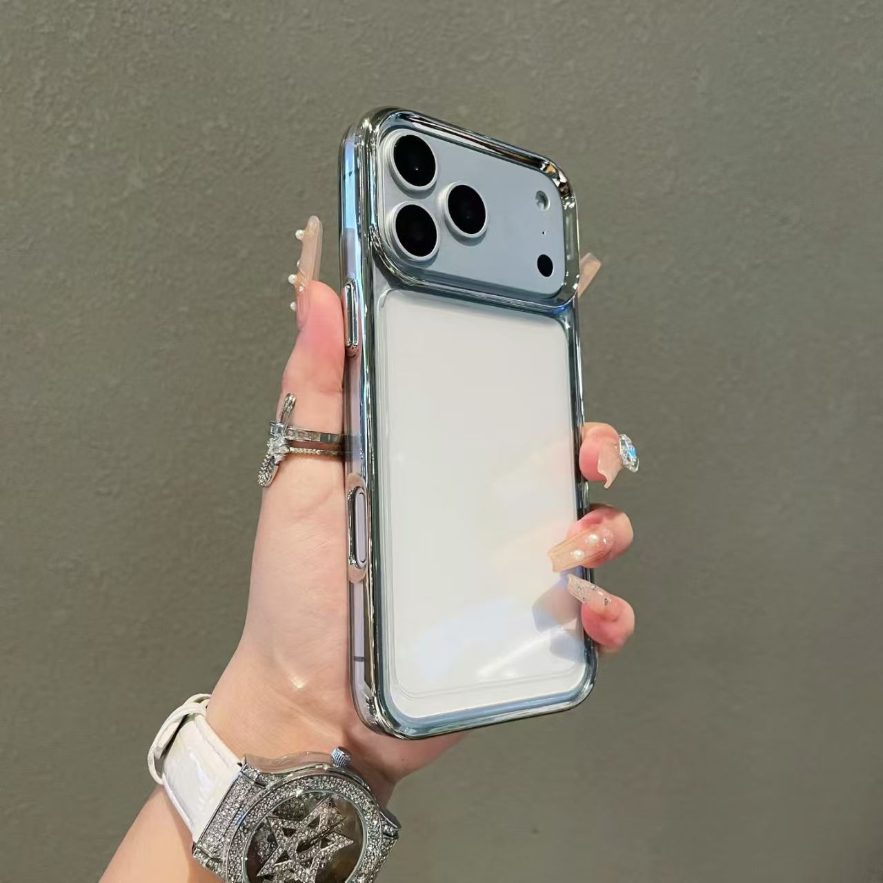 Electroplated Space Shell Suitable for iPhone 17Promax Mobile Phone Case Transparent Anti-Fall Apple 16/15 Protective Cover 14