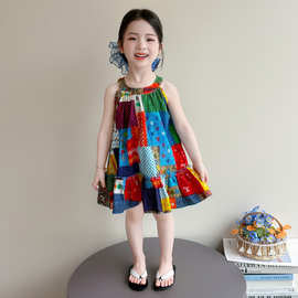 女童2026新款夏季连衣裙童装洋气背心爆款夏装儿童西米亚无袖裙子
