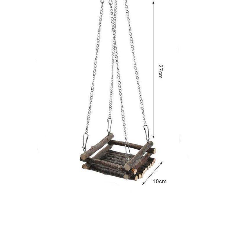 仓鼠玩具苹果木秋千吊床爬梯围栏金丝熊造景用品隧道蜜袋鼯躲避窝|undefined