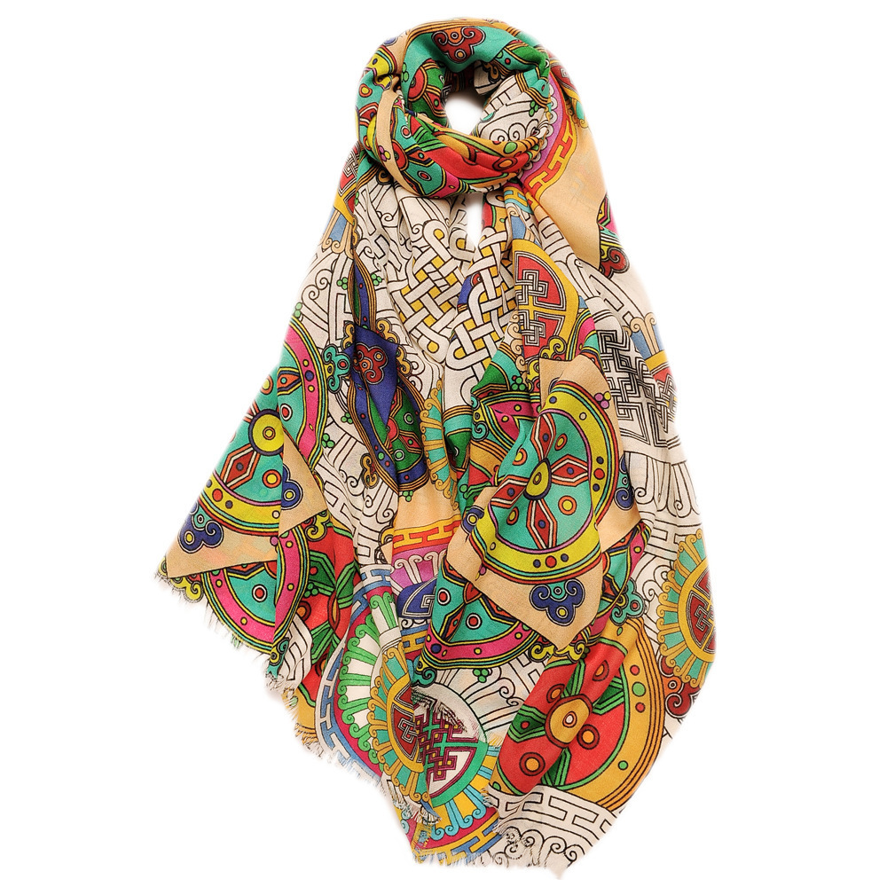 Inner Mongolia manufacturer customizes Chinese style wool scarf…