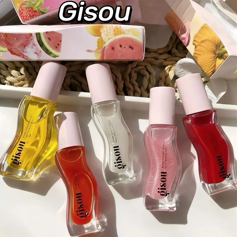 跨境爆款Gisou honey gold蜂蜜护唇油唇釉滋润护唇油Watermelon|undefined