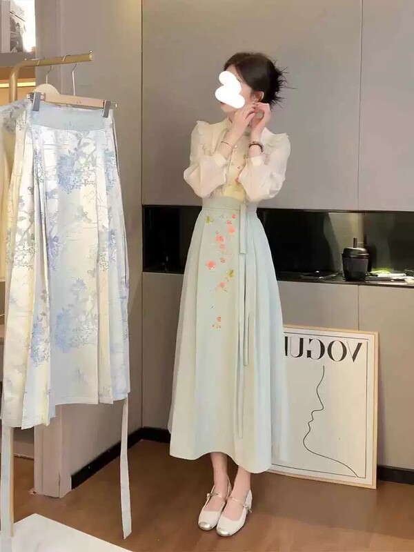新中式国风马面裙套装2025夏季改良汉服上衣小个子禅意两件套女装|undefined