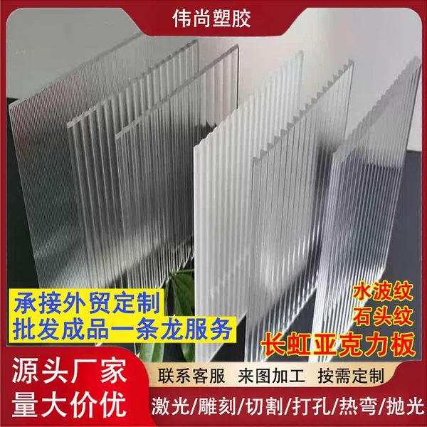 Transparent Changhong Acrylic Stripesd Board Stone Pattern Colorfuled Plexiglass Board Cutting Thickness Wide Water Ripple Processing