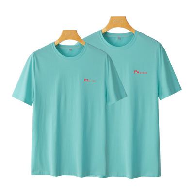 現貨批發情侶t恤夏季2021新款10色冰瓷棉男女休閑服寬松大碼上衣