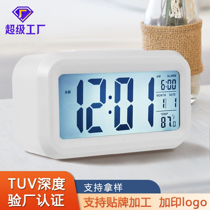 Новый электронный будильник 2024 года: креативный, бесшумный, с датчиком освещенности и ЖК-дисплеем