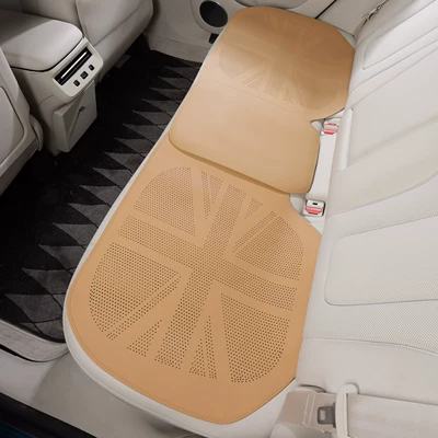 Seat cushion, seat cover | Thin Style, Nappa Leather Seat - vintage-brown-cross-stitch-breathable-rear-seat-cushion-single-piece