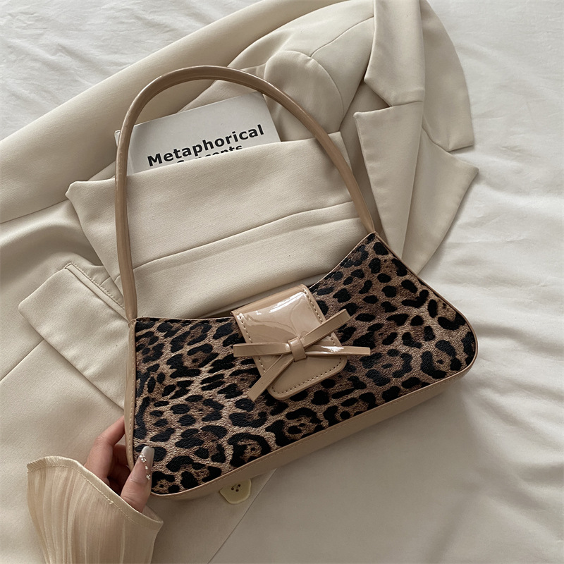Borsa a spalla elegante da donna con stampa leopardata versatile_voghion.com