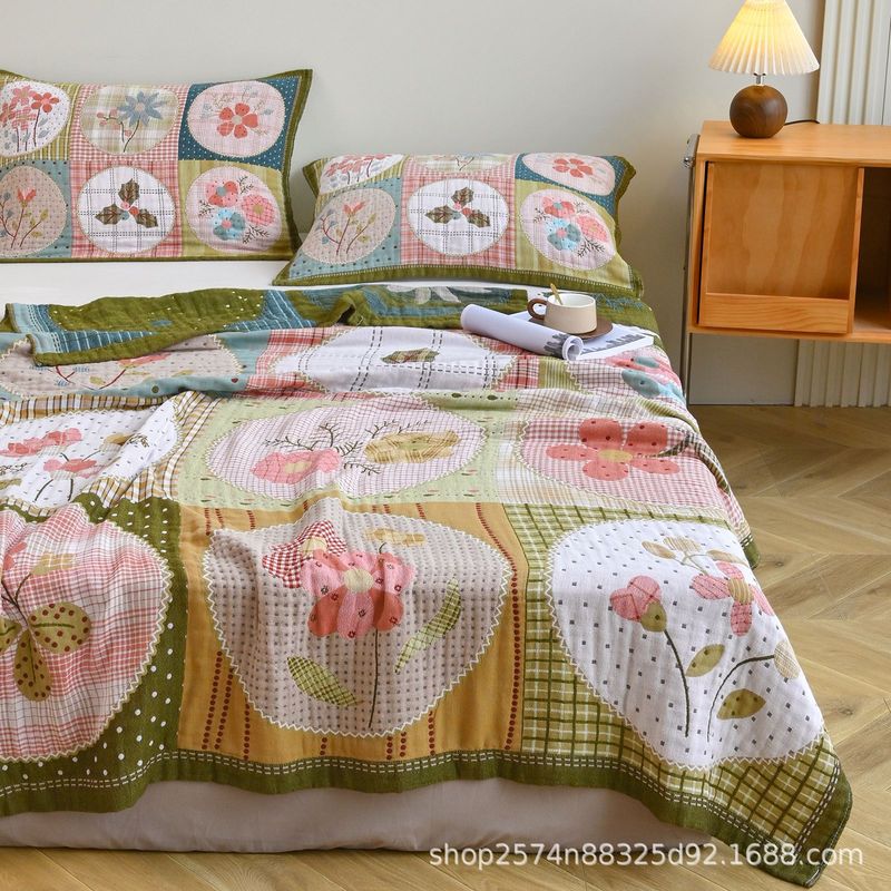 4層ガーゼブランケット 150X200cm 純綿タイプA ウォッシュドコットン エアコン付きルーム 夏用 薄手 大人用 シングルタオルキルト|undefined