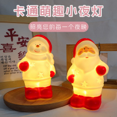 かわいい夜の明かりの漫画のクリスマスの雪だるまの老人の少女の心のベッドの頭のデスクトップは装飾の女子学生の雰囲気の明かりを並べます。