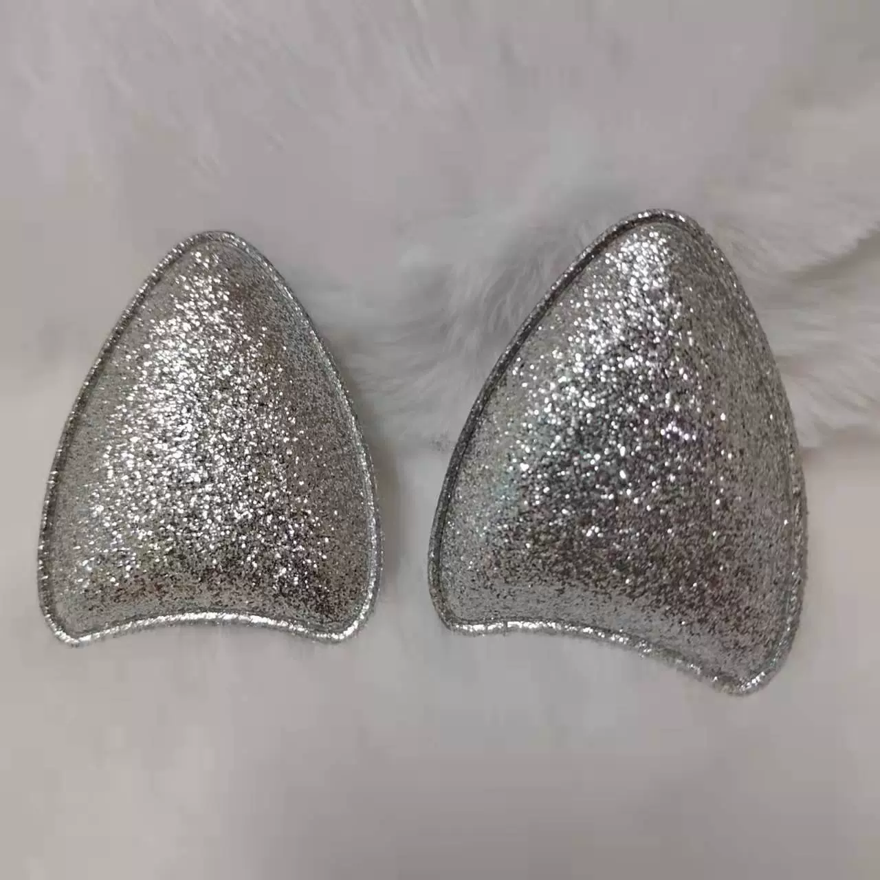 现货批发金粉双面猫耳朵泡沫花网红发箍diy发圈头饰配件厂家直供