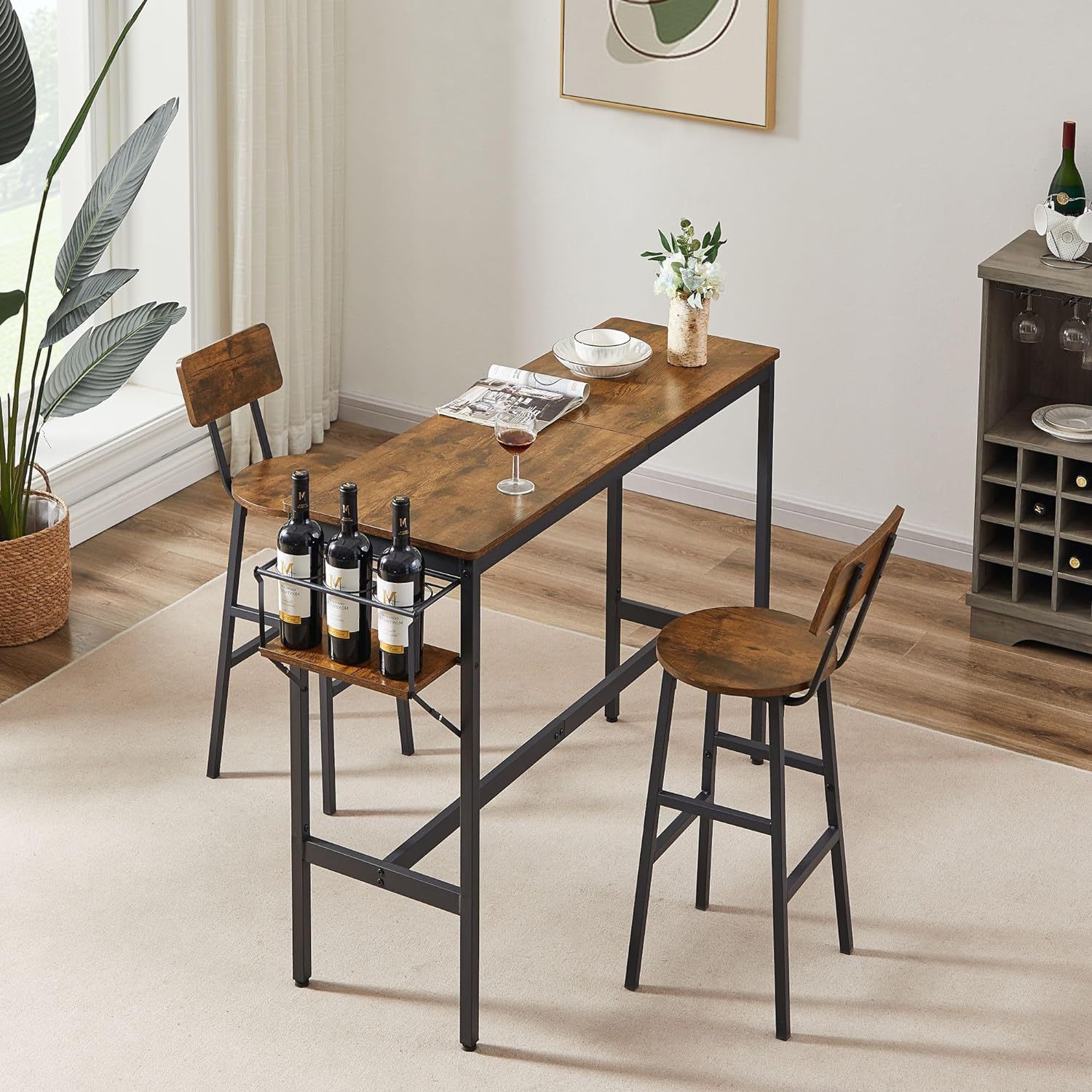 Home bar cabinet bar table romantic two-person dining table small apartment family dining table and chair home atmosphere table