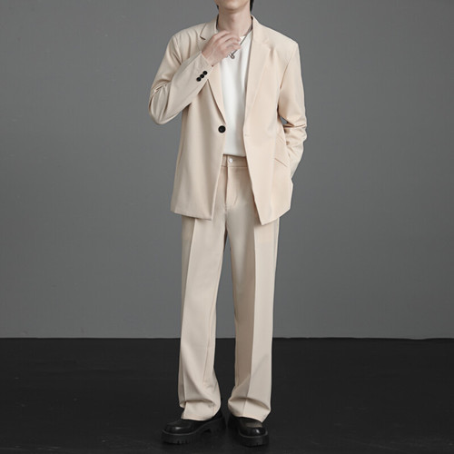 Suit set men's spring Korean trend casual all-match suit coat men's high-end handsome small suit set