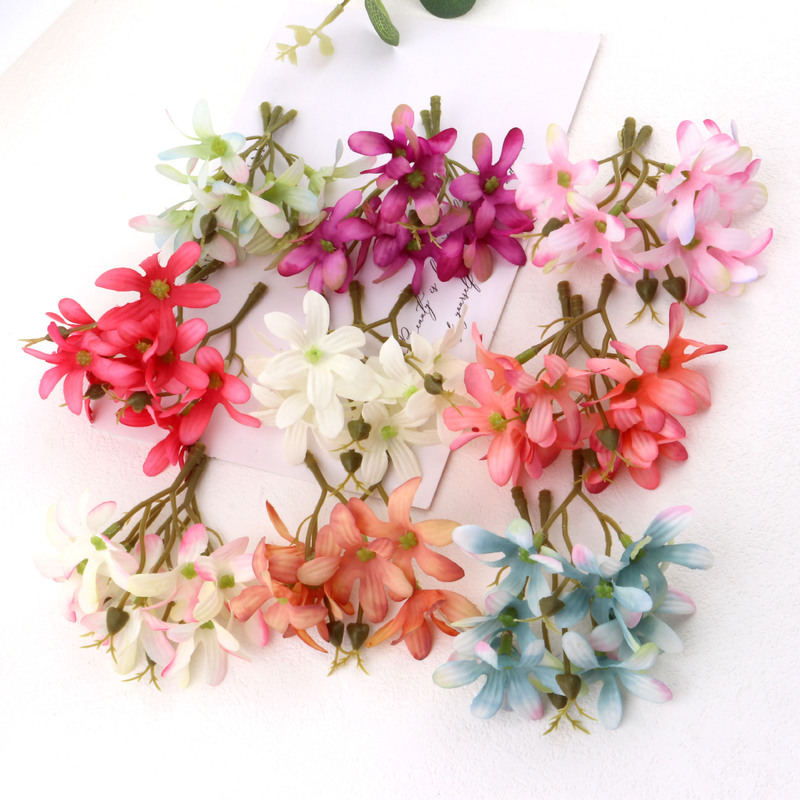 Simulation Trigeminal Orchid DIY Handmade Headwear Accessories Semi-finished Silk Cloth Flower Shoes and Hats Clothing Clothing Auxiliary