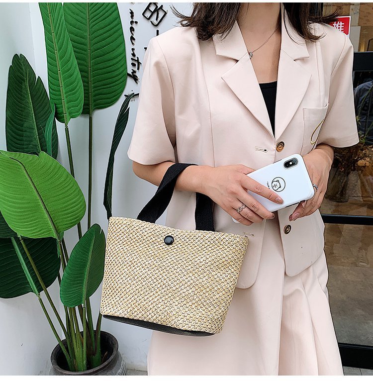 Ins2022 nueva celebridad de Internet playa playa verano vacaciones moda tejido bolso retro bolso tejido mujer